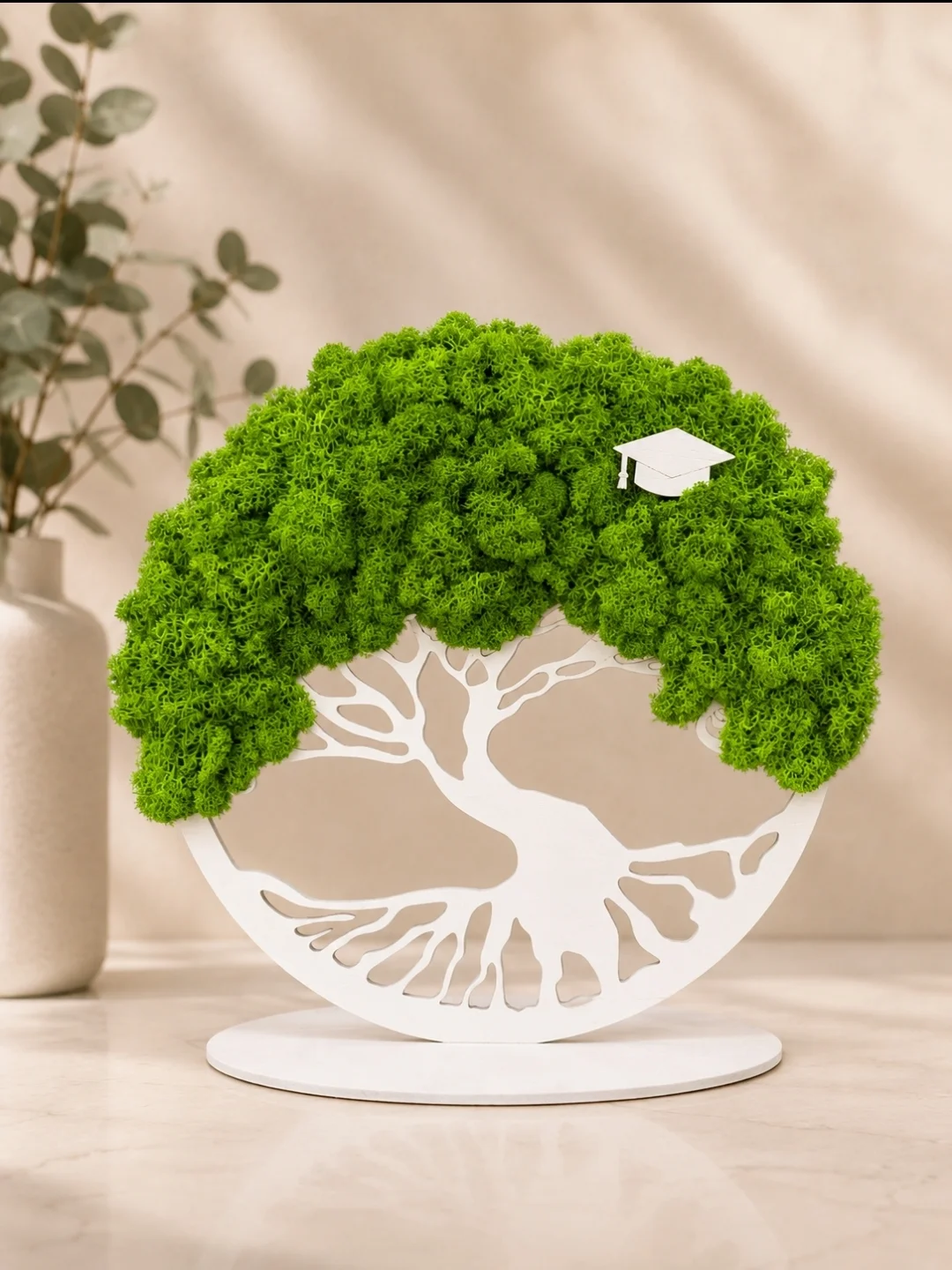 Copacul Vietii handmade cu tocă, decoratiune cu licheni stabilizati