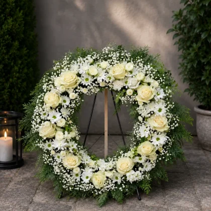 COROANĂ FUNERARĂ ”White memories” 2